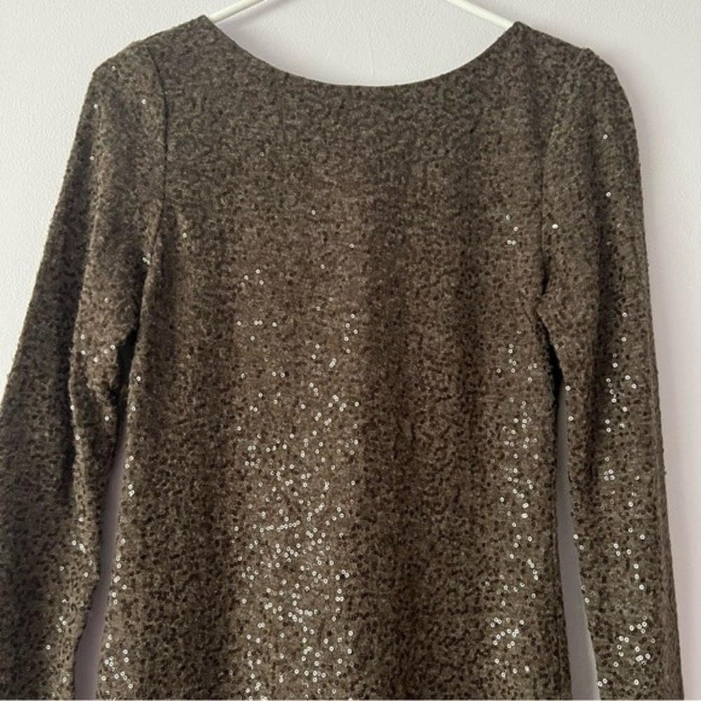 Alice + Olivia Nala Sequined Dress in Chocolate Small - Picture 3 of 14